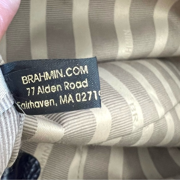 BRAHMIN Vivian Dome Tricolor Structure Croc Leather Luxury Shoulder Tote Satchel - Picture 11 of 16